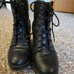 Black Heeled Combat Boots